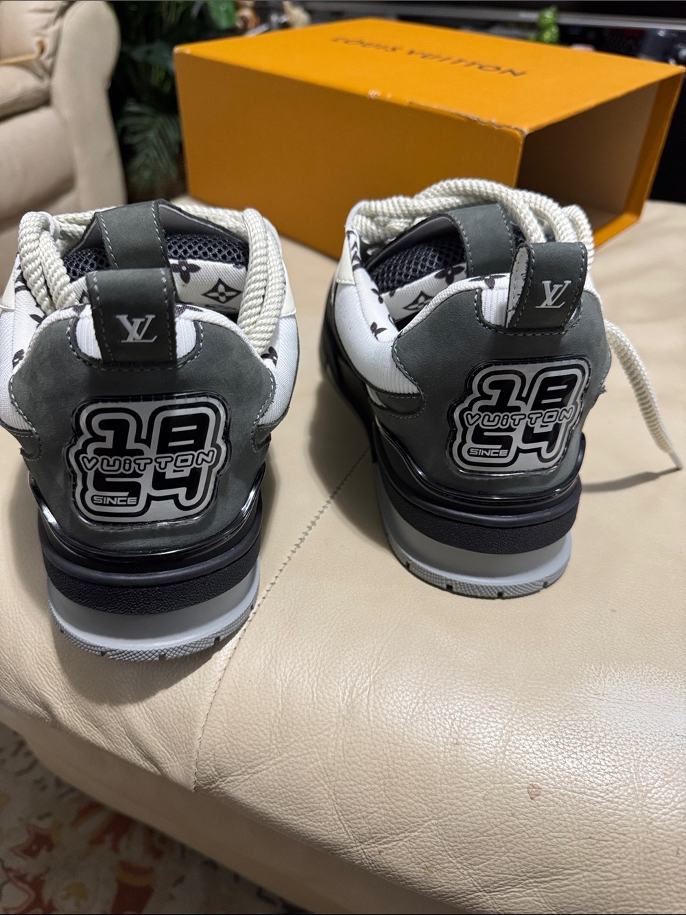 Louis Vuitton Black and White Chunky Lace-Up Sneakers - Picture 4 of 8